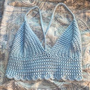 Knitted Cross Strapped Crop Top